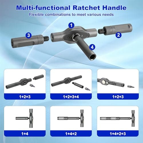 42 in 1 Magnetic Screwdriver Set, magnetic ratchet screwdriver set, Detachable ratcheting t handle, Portable Storage box, multitool set, Kit for Furniture, Electronics, Computer, Bike Repairs - Thumbnail 2