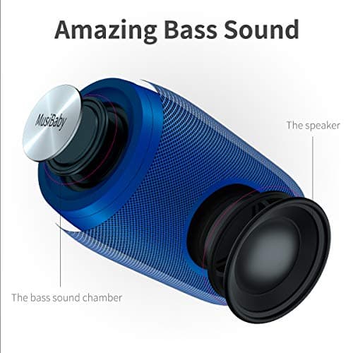 Bluetooth Speaker,MusiBaby Speaker,Outdoor, Portable,Waterproof, Speakers Bluetooth Wireless,Dual Pairing, Bluetooth 5.0,Loud Stereo,Booming Bass,1500 Mins Playtime for Home&Party Speaker Gifts(Blue) - Thumbnail 4