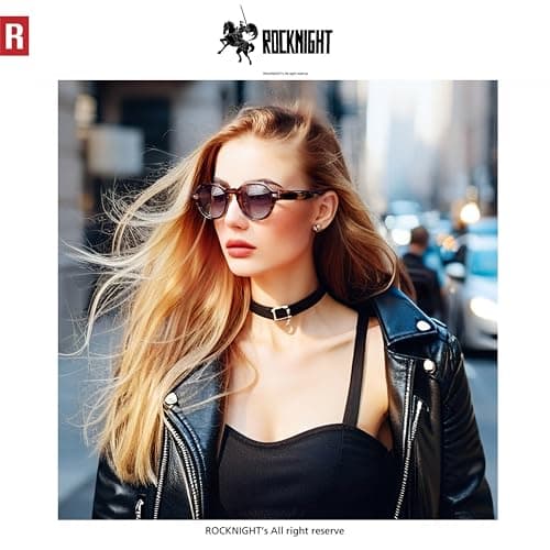 ROCKNIGHT HD Driving Polarized Sunglasses for Mens Retro Round Sunglasses Tortoise Acetate Frame Lightweight Fashion Grey Gradient Sunglasses - Thumbnail 2