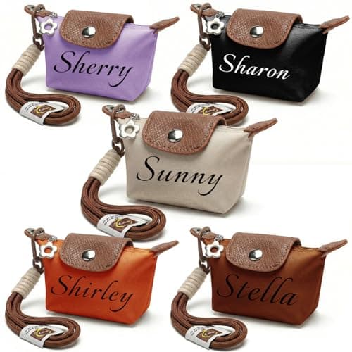 VBAIFAyy Custom Mini Nylon Dumpling Coin Purse - Personalized Zipper Pouch with Detachable Wrist Strap & Keychain, Small Makeup Wallet for Women (Custom Text/Logo Available)