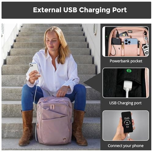 Swissdigital Design Laptop Backpack for Women,With USB Charging Port Computer Work Backpack,Fits 15.6 Inch Laptop Travel Casual Backpack,Black | SD1006-01 - Thumbnail 5