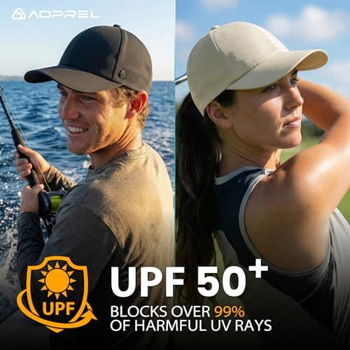 AOPREL Cooling Running Hat for Men & Women Quick-Dry Breathable Performance Hat Lightweight UPF 50+ Unstructured Baseball Cap Lvory - Thumbnail 4