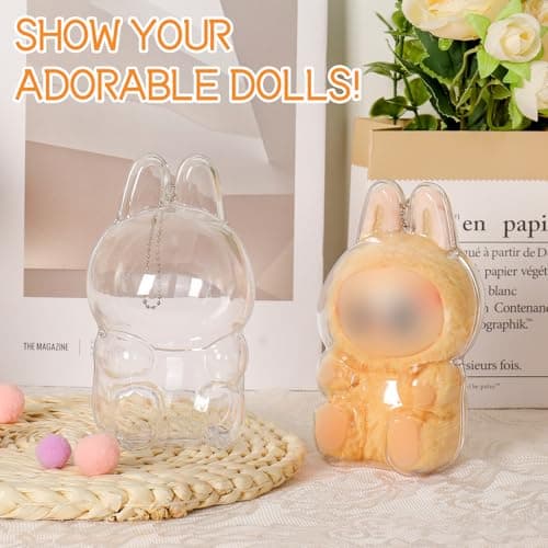 2Pcs Waterproof and Dusproof Display Protective Case for Blind Box Doll, Clear Protective Case Compatible for 15cm Sitting Doll Premium Display Case (2Pcs, Doll not Included) - Thumbnail 2
