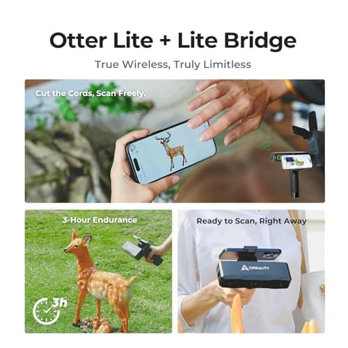 Creality Otter Lite 3D Scanner for 3D Printing, Handheld 3D Printer Scanner 0.05mm Precision, Full-Color Scanning | WiFi 6 | Portable for Metal/Black Objects | Windows/macOS/Android/iOS - Thumbnail 2