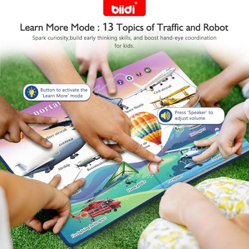 biidi English Talking Book,Interactive Word Sound Book Toddler 3-5,Sensory Autism Toy,Educational Learning Travel Toys for Boys Girls Birthday Gift for 3 4 5 6 Year Old Kids,with 13 Topics,600+ Sounds - Thumbnail 4