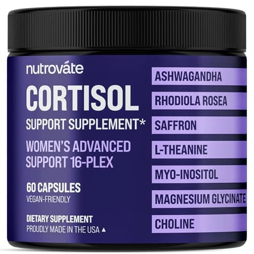Cortisol Supplement for Women [16-Plex]- Rhodiola Rosea, Ashwagandha, L-Theanine, Magnesium Glycinate -Supports Sleep & Calm, Cortisol Detox Support with Saffron, Phosphatidylserine, Vegan Made in USA - Image 1