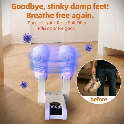 Gyrivav Boot Dryer for Work Boots, Electric Shoe Dryer 4 Drying Ports, Adjustable Telescopic, Portable Boot Dryer have Automatic Shut-Off Timer, Boots Warmer for Work Boots, Sneakers, Gloves, Helmets - Thumbnail 3