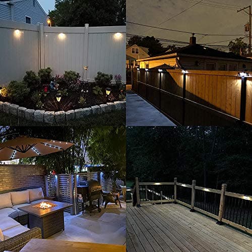 KBP Solar Fence Lights Outdoor Decorative Garden Lights Waterproof Wall Lights for Patio, Yard, Stairway (Black) - Thumbnail 6