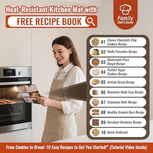 Silicone Baking Mat with Recipes, Extra Thick Silicone Mats for Baking, Non Stick Pastry Mat for Rolling Dough, Silicone Macaron Baking Mat for Cookie,Bread,Pizza,Fondant Mat, Oven&Dishwasher Safe - Thumbnail 3