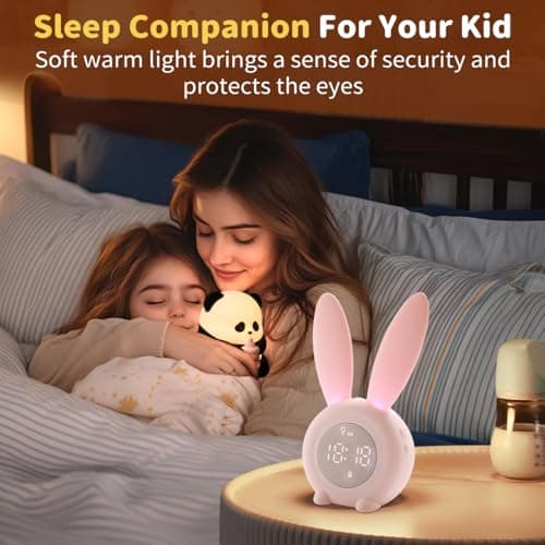 Pak Cute Panda Night Light, Dimmable Touch Control Night Light for Baby, Silicone Squishy Night Lamp, 7 Colors Rechargeable Desktop Light, Bunny Alarm Clock, Gift for Kids Girls Boys, Lovers - Thumbnail 2