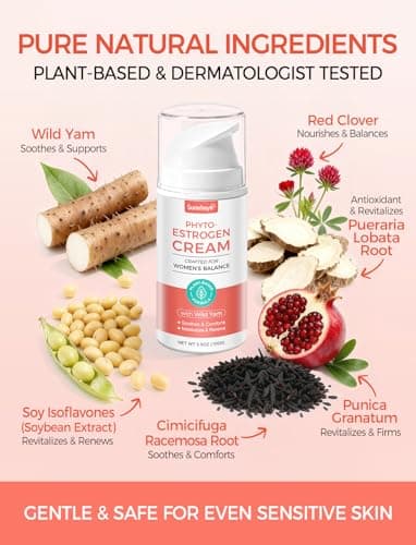 Sumrheya Estrogen Cream for Menopause Support - Soothing Phytoestrogen Cream with Wild Yam for Women - Natural Balancing Skin Moisturizer - hydrates, Firms & Revitalizes Dry, Aging Skin - 3.5 oz - Thumbnail 6