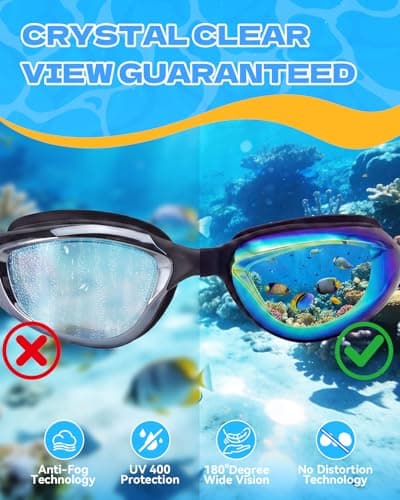 Aegend Swim Goggles for Kids Youth Teen 3-14 Anti-Fog Anti-UV Comfort Fit for Swimming(Bungee Strap) (Black/Bright Rose-1 Pack) - Thumbnail 4