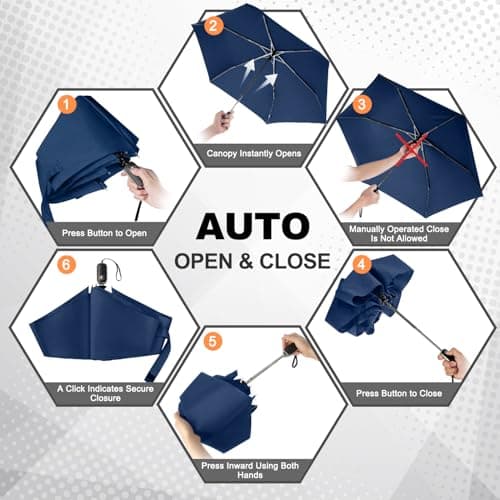 Lejorain Mini Portable Umbrella for Travel - Mini Auto Open Close Foldable Umbrella Micro Sturdy Windproof Umbrellas for Rain Adults - Thumbnail 4