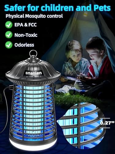 snanlen 4200V High-Powered Electric Bug Zapper Outdoor & Indoor with LED Attractant, Durable ABS Mosquito Zapper Outdoor, Plug-in Fly Trap & Mosquito Killer for Patio, Yard, Garden and Home - Thumbnail 6