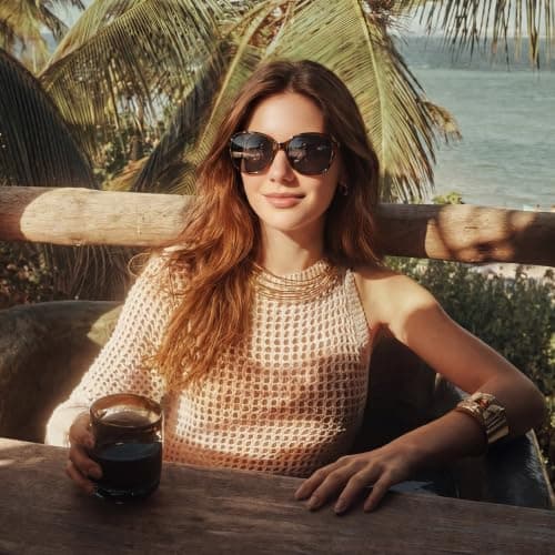 CARFIA Retro Large Acetate Polarized Sunglasses for Women UV Protection - Thumbnail 3