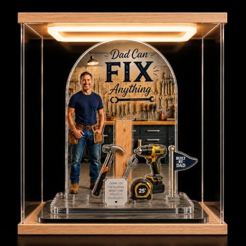 Personalized Acrylic Plaque with Photo, Custom Father’s Day Gift for Dad, First Father’s Day Keepsake, Personalized Acrylic Stand for Dad Husband Grandpa (Repairman) - Thumbnail 6