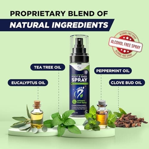 Tea Tree Foot Odor Spray - Mint Blast Shoe Deodorizer for Smelly Feet, Athletes Foot Spray Odor Eliminator No More Smelly Shoes or Stinky Feet | Removes, Controls & Prevents Odors - 120ml Made in USA - Thumbnail 3
