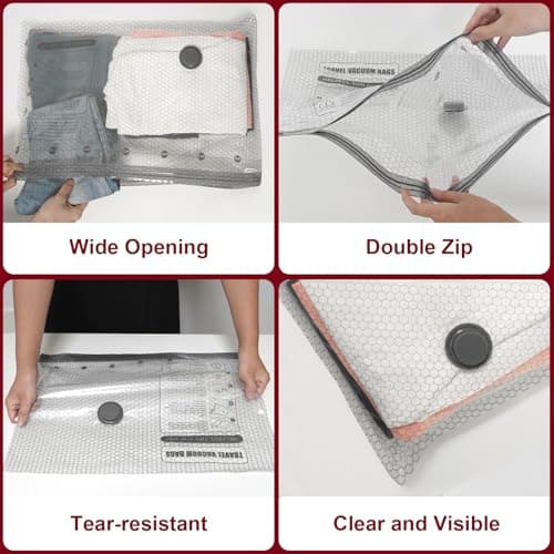 Vacuum Storage Bags with Portable Electric Pump,Space Saver Sealer Bags, Airtight Compression Bags for Clothes, Pillows, Comforters, Blankets, Bedding (15 Pack) - Thumbnail 5