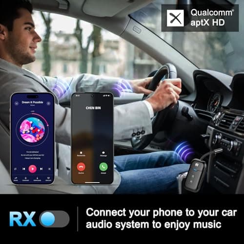 Premium Airplane Bluetooth 5.4 Transmitter Adapter,Supports 2 AirPods/Headphones 2-in-1 Bluetooth Transmitter Receiver with aptX Low Latency,Wireless Adapter for Flight,TV,Gym,Tablets Car Stereo - Thumbnail 4