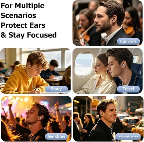 Ear Plugs for Sleep, 50dB Noise Cancelling Ear Plugs for Noise Reduction, Reusable Silicone Sleeping Earplugs for Snoring, Concert, Shooting & Plane Travel with 8 Eartips Case - Thumbnail 6