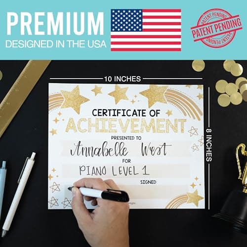 Classroom Award Certificates for Students -25 Certificate of Achievement Awards, Gold Star Certificate Paper, Preschool Graduation Certificates for Kids, Kindergarten Diploma, Star Student Honor Roll - Thumbnail 3