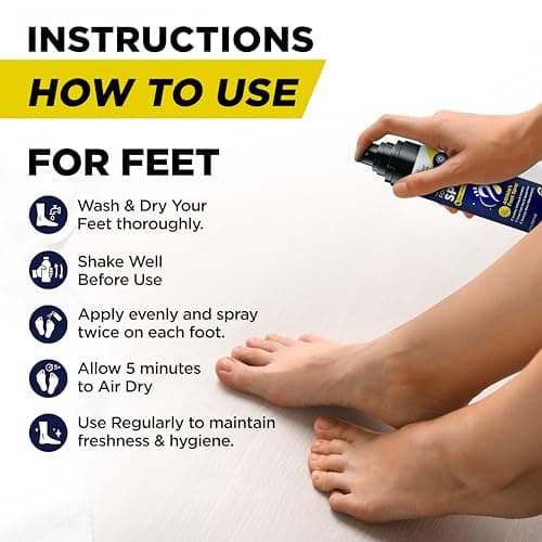 Foot Cure Shoe Deodorizer Spray - Tea Tree & Citrus Shoe Deodorizer for Smelly Feet, Athletes Foot Spray Odor Eliminator and Sweat Control | Removes, Controls & Prevents Odors - 120ml Made in USA - Thumbnail 4