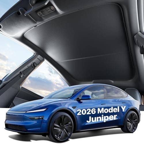 [Never Sag No Gap] Nmoiss OEM Tesla Model Y Juniper Roof Sunshade [Enjoy Superior Coolness & Comfort] Glass Sunroof Sun Shade, Original Car Style UV Protection Tesla Accessories Black