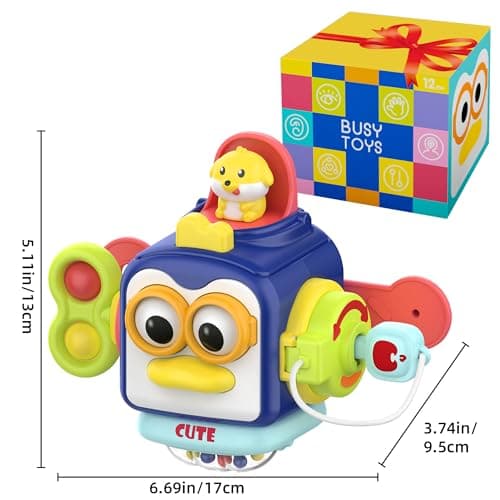 SOONYANG Montessori Toys for 1 Year Old, Activity Cube Toys for 1 Year Old Boy,Travel Sensory Toy for Toddlers 1-3, One Year Old Boy Birthday Gift, Learning Baby Toy 12-18 Months - Thumbnail 6