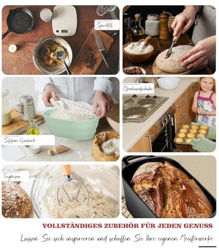LINMAGCO Dutch Oven for Bread Baking & Sourdough Bread Baking Starter Kit- 11-Piece Beginner Gift Set with 3.6QT Oval Cast Iron Pot with Lid, Silicone Proofing Basket & Artisan Tools - Thumbnail 6