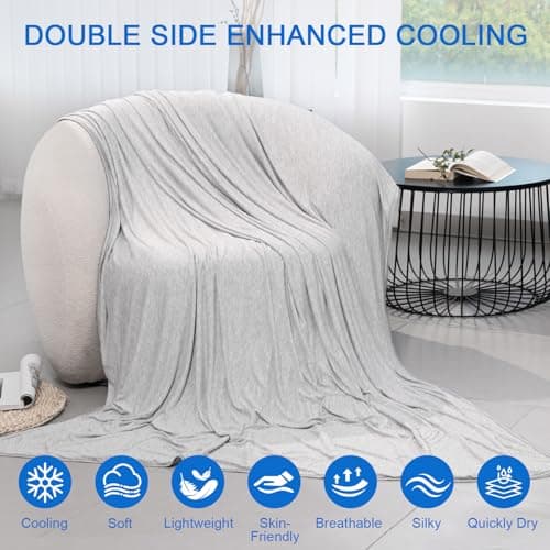 Cooling Blankets for Hot Sleepers, Summer Blanket Thin Lightweight Breathable Soft Cold Blanket for Sleeping Summer, Absorbs Heat to Keep Body Cool for Night Sweats Adults Children (Twin 60" x 80") - Thumbnail 6