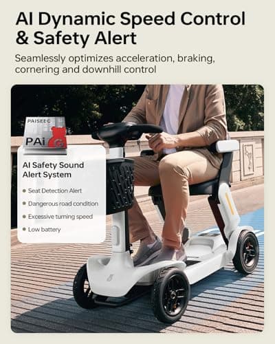 Mobility Scooter for Adult, 25 Miles Endurance Lightweight Mobility Scooter, Folding Mobility Scooters for Adult, Powered Mobility Scooter All Terrain Motorized Scooter Collapsible - Thumbnail 6