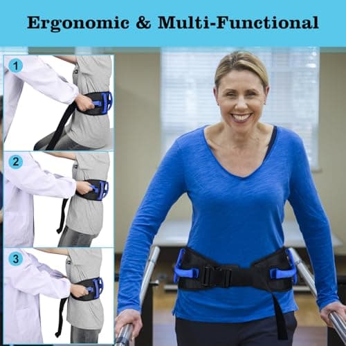 supregear Gait Belt - Anti-Slip Transfer Belt for Seniors, Nursing Safety Patient Assist with 7 Handles - Elderly, Bariatric, Handicap, Physical Therapy - PT Gate Strap Quick-Release Buckle - Thumbnail 4