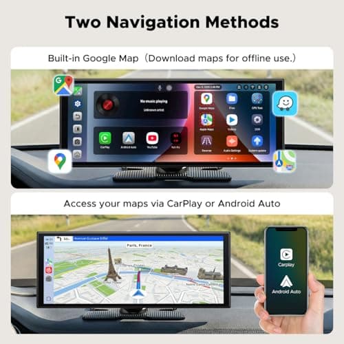 11" AI CarPlay Screen with Full Google-Play Access: Download Apps for Streaming, Gemini & More, 8-Core Processor, Built-in GPS, 1920x720 IPS 60FPS Screen, Android Auto, OTA, 1080P DVR Backup Camera - Thumbnail 5