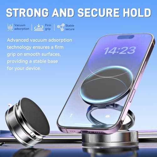 EGBULL Vacuum Magnetic Phone Holder, Compatible with 360° Folding Multi-Angle Adjustable Suction Cup Holders, Suitable for Cars, bathrooms, and All Smartphones - Thumbnail 3
