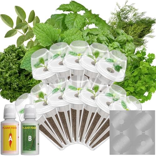 LYKOCLEAN Herb Seed Pods for AeroGarden, Ahopegarden, iDOO MUFGA Hydroponics Growing System Indoor Gardening, 400+ Seeds, Basil, Cilantro, Dill, Parsley, Mint, Shiso, Liquorice(12-Pods) - Image 1