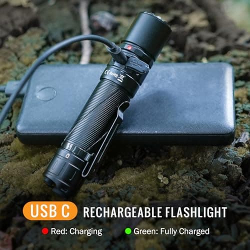 Sofirn SK30 Tactical Flashlight Rechargeable, 3000 High Lumens Pocket Flashlight with Holster, Dual Tail Switches 6 Modes IPX8 Waterproof LED Flashlight for Emergency, Work, Outdoor & EDC - Thumbnail 5