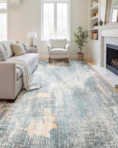 MINIDEAR 5x7 Area Rugs for Living Room, Dining Room Rugs, Washable Rug for Bedroom Non Slip Modern Rug Carpet Mat for Home, Blue-Gray - Thumbnail 4