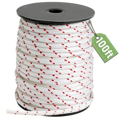 Alrhipvm Pull Cord Rope 100ft x 5/32"(4mm), Recoil Starter Rope Pull String for Small Engine, Pull Rope for Lawn Mower Generator Chainsaw Trimmer Edger Brush Cutter - Image 1