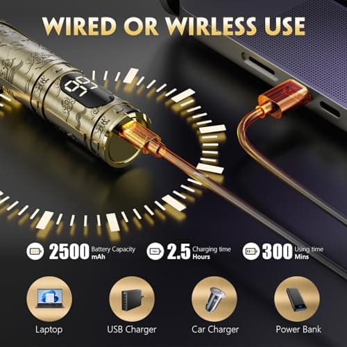 Solati Hair Clippers for Men, Professional Hair Trimmer Zero Gapped T-Blade Trimmer Cordless Rechargeable Edgers Clippers Electric Beard Trimmer Shaver Hair Cutting Kit with LCD Display Gifts for Men - Thumbnail 4