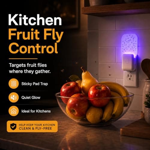 Fruit Fly Traps for Indoors 2-Pack: Upgraded Flying Insect Trap with 6 Refills - Bug Catcher for Gnat Mosquito Moths - Suitable for House Home Kitchen - Thumbnail 3