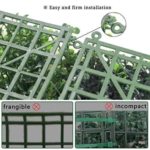 Grass Wall Decor,Paistao Privacy Fence Screen,Greenery Backdrop Panels,10"x 10"24Pcs Artificial Boxwood Fake Grass Wall for Indoor,Outdoor,Patio,Garden,Backyard - Thumbnail 6
