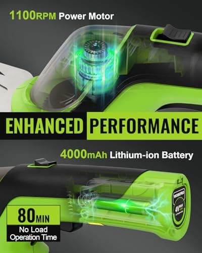 WORKPRO 3.6V Hedge Trimmer Cordless, 3-in-1 Electric Hedge Trimmer & Grass Cutter with 37'' Wheeled Extension Pole, 4.0Ah Removable Battery & Type-C Cable, Lightweight Bush Trimmer for Lawn & Garden - Thumbnail 3