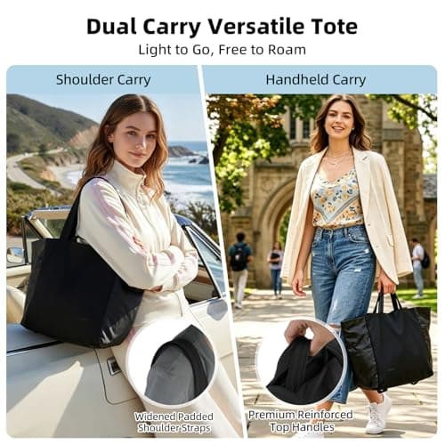 Laimeiwee Tote Bag for Women, Lightweight Gym Travel Bags with Yoga Mat Strap, Wet Pocket, Shoe Bag & Cosmetic Pouch, 3-PC Set Versatile Tote for Workout Fitness Pilates Swimming Work Stylish Handbag - Thumbnail 6