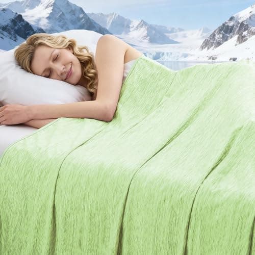 PENGZHU TECHNOLOGY Cooling Blanket Throw Size, 50"x70" Cooling Blankets for Hot Sleepers, Cold Blanket Thin Lightweight Breathable Soft for Couch Bed, Lightweight Blanket Keep Cool for Night Sweats - Image 1