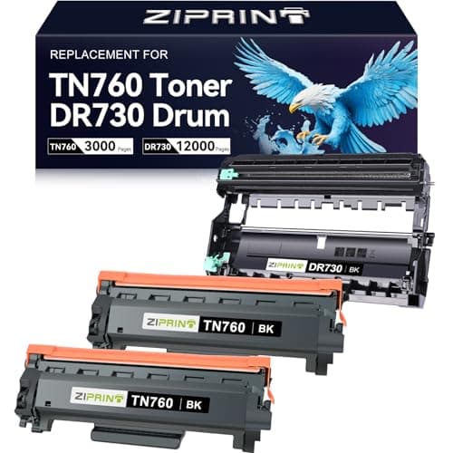 TN760 Toner Cartridge and DR730 Compatible Replacement for Brother TN 760 TN-760 TN730 DR 730 for MFC-L2710DW MFC-L2750DW HL-L2370DW DCP-L2550DW (2 Toners, 1 DR730 Unit, 3 Pack) - Image 1