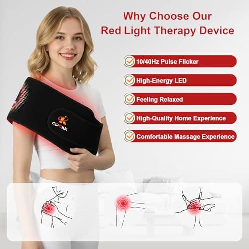 Red Light Therapy for Body,120 LEDs Infrared Light Therapy Wrap Belt for Waist,Upgraded 3 in 1 Led Beads,660nm Red Light &850nm Near Infrared Light Device for Back with Timer - Thumbnail 3
