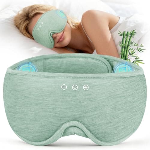 MUSICOZY Bluetooth Sleep Headphones, Wireless Sleep Mask with Bluetooth 5.4, Ultra-Thin Stereo Speakers, 14H Playtime, Comfortable Eye Mask for Side Sleepers, Travel & Relaxation Gifts for Men Women - Image 1
