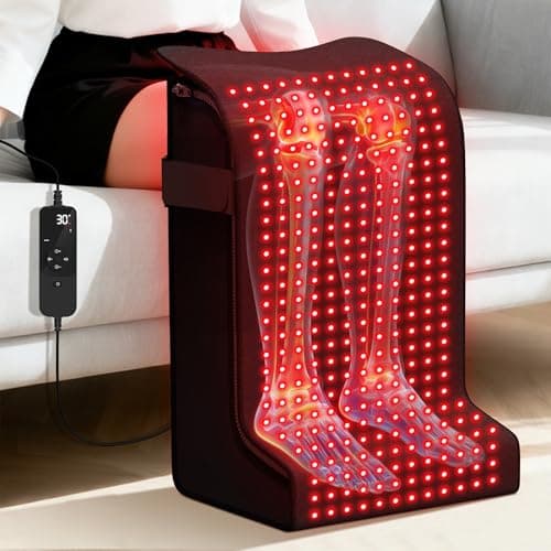 SUHZF Red Light Therapy for Feet:480 LEDs Infrared Light Therapy with 5 Modes Adjustable Heated Foot Wrap with Power & Time Controller Redlight Therapy for Body, Legs (15 * 11.5 * 25IN) - Image 1
