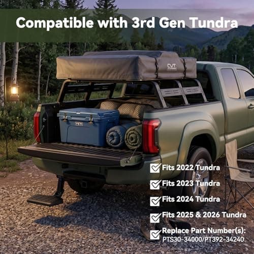 KERVANCH Bed Step for 2022-2026 Toyota Tundra, Retractable No-Drill Rear Bumper Truck Step for Easy Access, 300lb Load, Fits PTS30-34000 PT392-34240 - Thumbnail 2