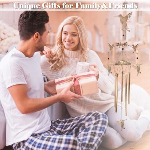 Wind Chimes for Outside Garden Decor - Hummingbird Decorations Wind Chimes, Birthday Gfits for Women, Mom, Grandma, Memorial Gifts, Housewarming Gifts, Yard or Patio Deals - Thumbnail 6